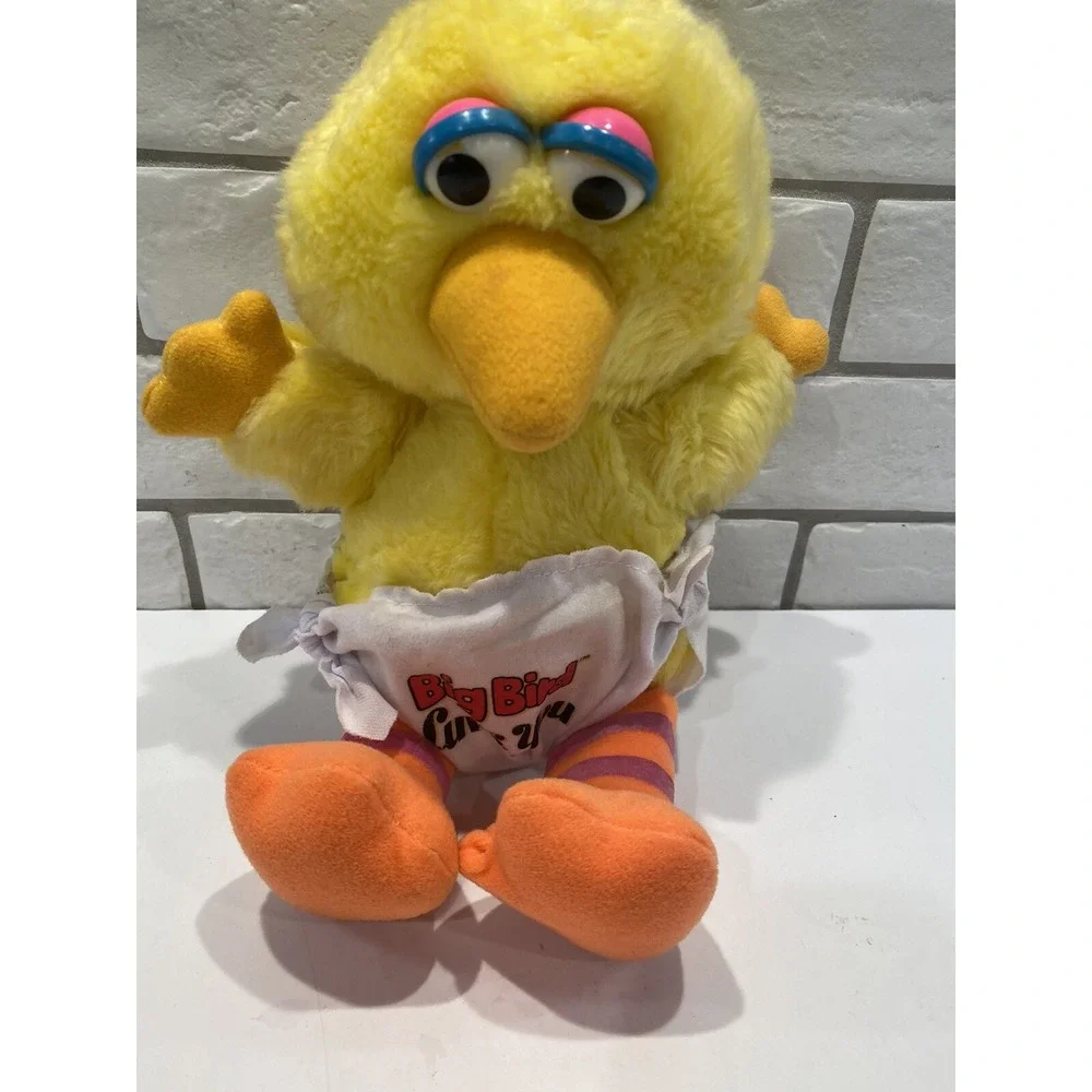 Vintage Hasbro Sesame Street Softie Baby Big Bird‎ W/ Luv Diaper Plush